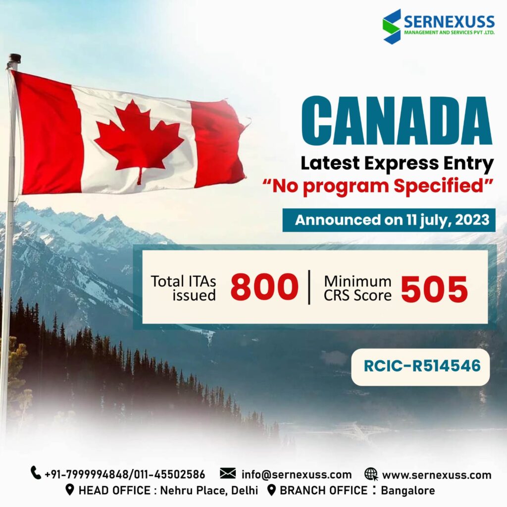 Latest Canada express entry draw