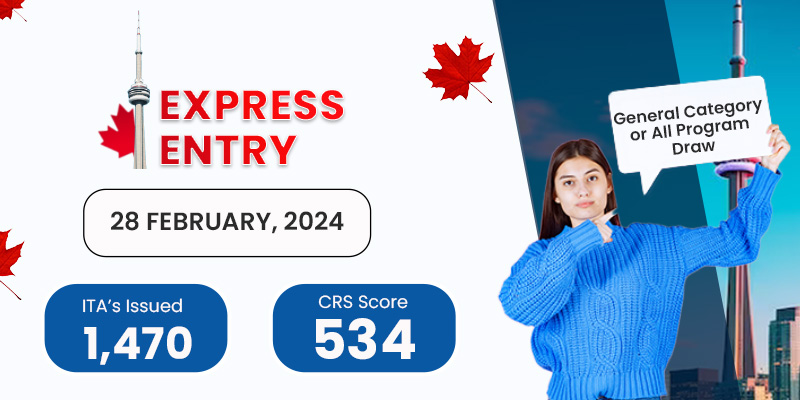 Express Entry Draw sent 1,470 PR Invitations