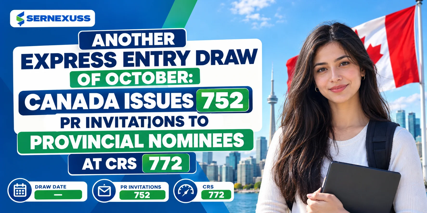 Another Express Entry Draw of October: Canada Issues 752 PR Invitations to Provincial Nominees at CRS 772